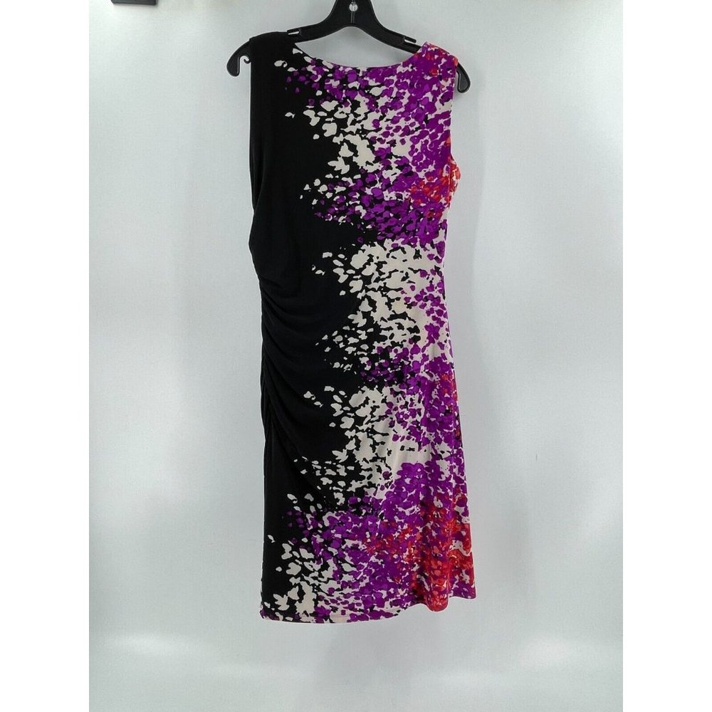 Jones New York Women's Black Sleeveless Color Splash Party Cocktail Dress Sz 6 - Picture 3 of 13